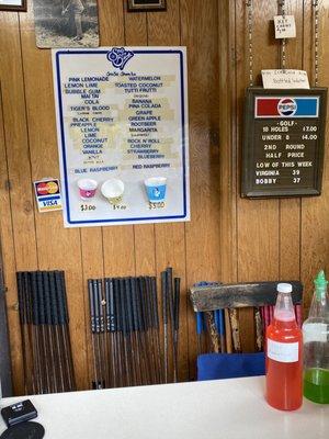 Shaved ice menu