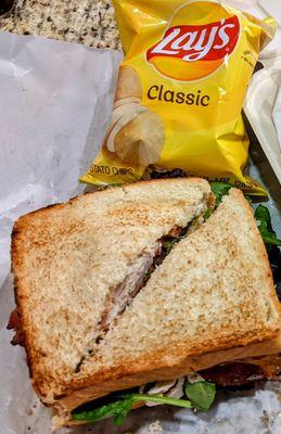 Turkey burgundy sandwich with a bag of Lay's. $17.25 before tax and tip. Definitely not worth it.