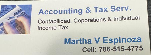 Tax Preparer / MAVE Services / Income tax