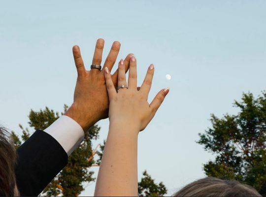 My chrome French tip wedding nails!