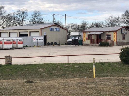 Tire Shop and Uhaul Rentals.