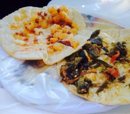 Amazing food! Try the chicharron gordita! The quesadillas have fillings including papas con chorizo and flor de calabaza.