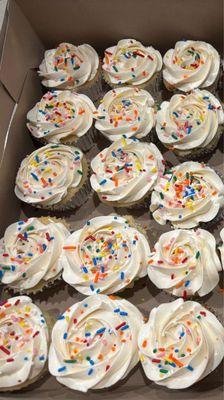 Vanilla Cupcakes with sprinkles