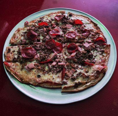 Meat lovers pizza. So good!!