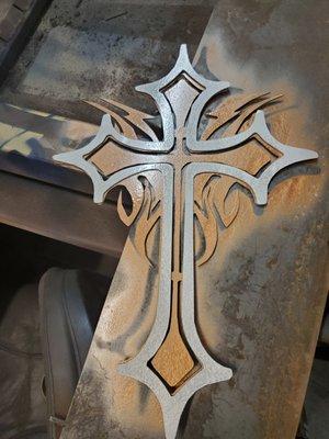 2 layered metal cross