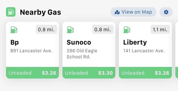 Local prices as per the AAA application.