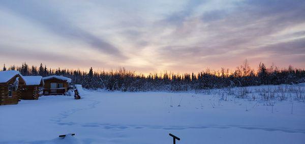 Sunrise from the main house deck after getting our fill of biscuits and gravy.
