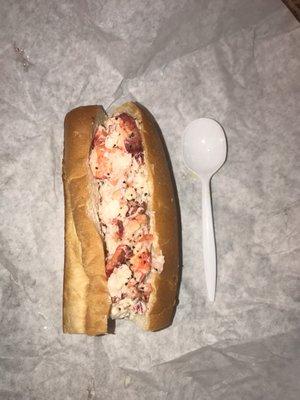 Regular lobster roll with extra meat.