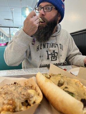 Philly cheesesteak and breakfast fries
