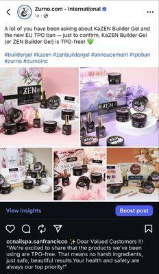 Our Products for hard gel - builder gel are TPO - FREE