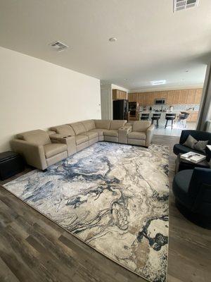 Omnia custom leather sectional. Amisco swivel chairs.