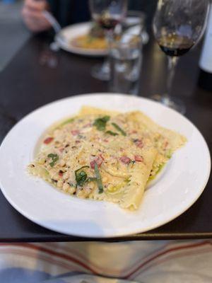 Sweet Corn and Crab Ravioli
