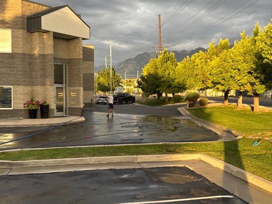 Parking lot cleaning