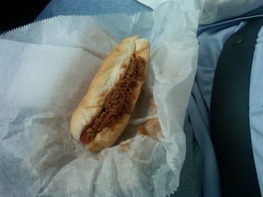 Their really nice chili dog