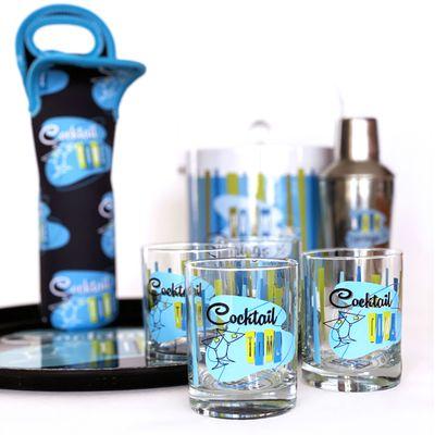 Cocktail Time Glasses and Wine Tote