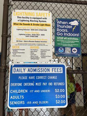 Rules for the pool. Prices to enter.