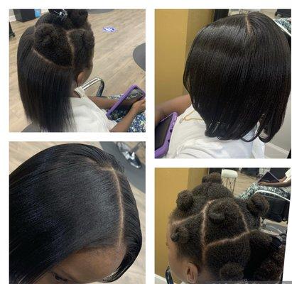 Wash & blowout for little girl