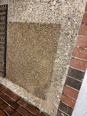 Front porch that had been jack-hammered, you cannot tell after their beautiful finish work.