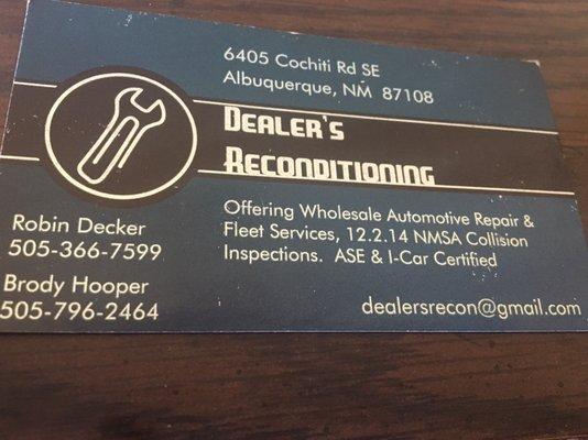 Dealer's Reconditioning