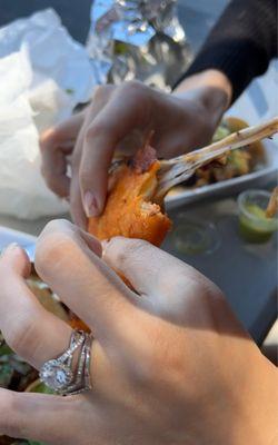 Quesabirria with a nice cheese pull