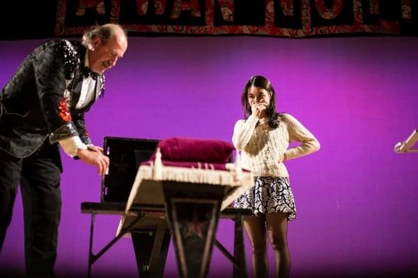 Preparing to saw a Woman in half at The University of Oregon.