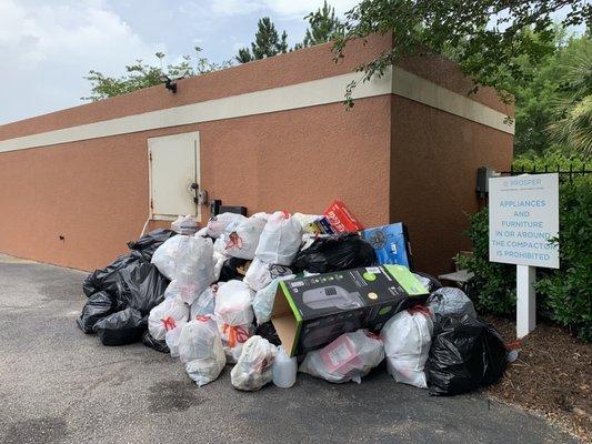 Trash area. Always stinks