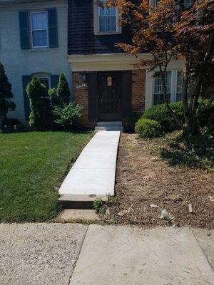 New cement sidewalk