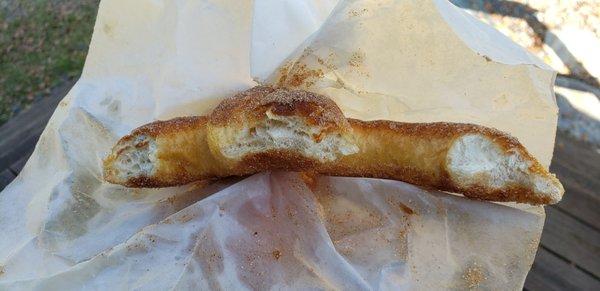 Cinnamon and sugar pretzel