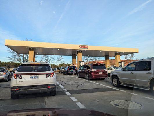 Outside the Costco Durham gas station Sunday late afternoon, February 4, 2024.