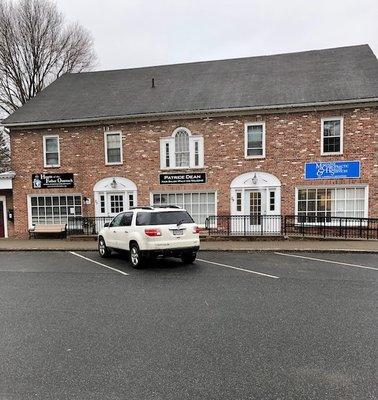 Our Sheffield Ma. office always has parking-either in from or back.