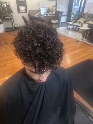 C type perm and haircuts for him.
