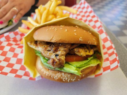 Chicken breast burger