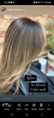 Luis works at Amelia's Hair Designers 760 3537057