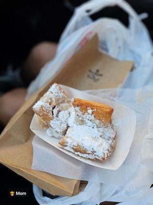 Praline beignets (3 per order) are amazing but sweet.