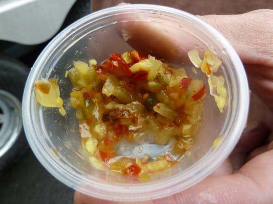 Joan's own HELLISH RELISH - awesomeness!  please LIKE us at: www.facebook.com/TheDawgTour