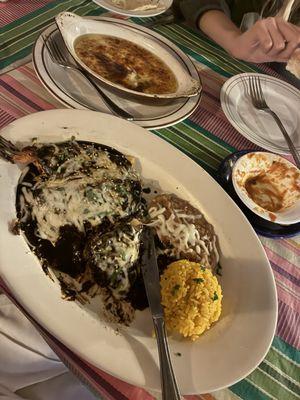 Mole chicken enchiladas