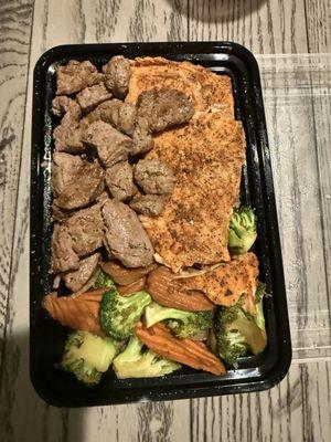 Steak and Salmon Hibachi