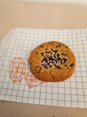 Sesame miso chocolate chip cookie. Tasty. Not super sweet with a good texture