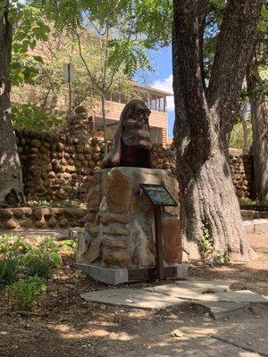 A bust of the genius who started Medicine Park