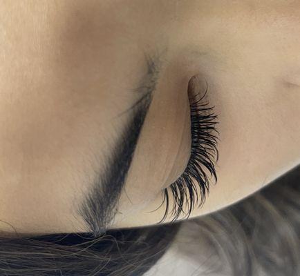 Wet eyelashe extensions