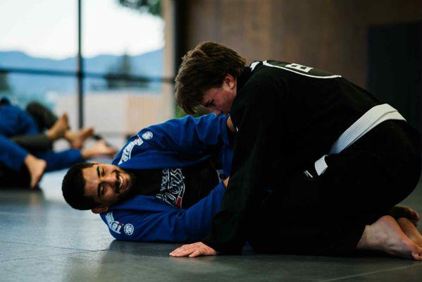 Smiles after a great training session--our adult classes are all about support and progress.
Come train with us and be part of a positive