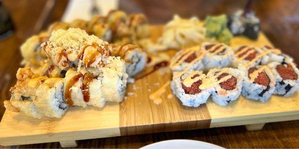 Mr Ali'G Roll and a Spicy Tuna Roll