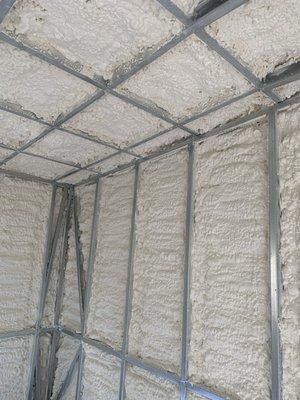 Spray foam on metal building