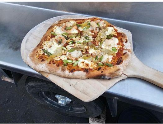 Pizza from the wood fired oven!