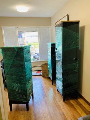 Wrapping antique to make sure they are protected