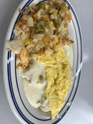 Biscuit With Gravy & Eggs