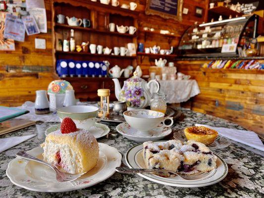 Desserts and pot of Hot Tea for 2 :)