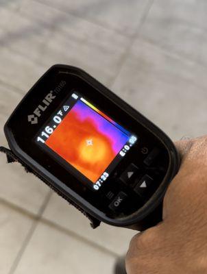 Thermal Camera, Hot Water Leak