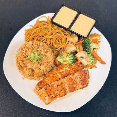 Are you looking for high protein meal? Try our Hibachi Salmon.