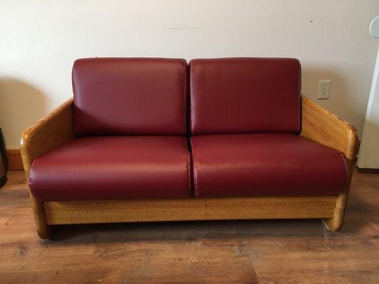 Loveseat in Naugahyde vinyl